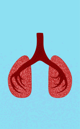 Lungs icon. Colorful illustration of human lungs isolatedのイラスト素材