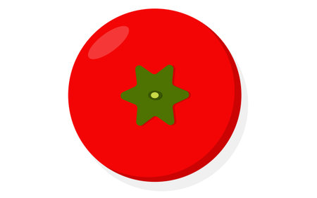 Tomato icon in flat cartoon style.Autumn harvest in simple style.のイラスト素材