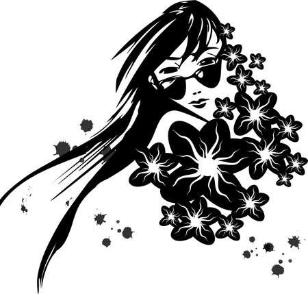 Girl in glassesのイラスト素材