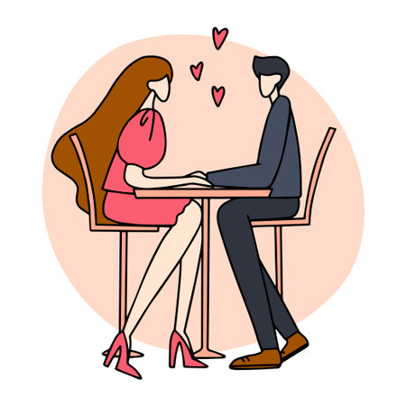 Young couple on a dateのイラスト素材