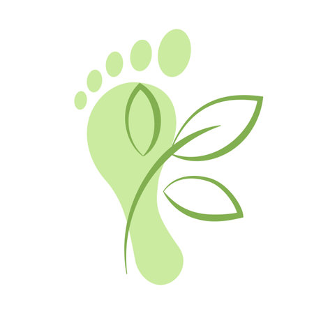 Carbon footprint with leavesのイラスト素材