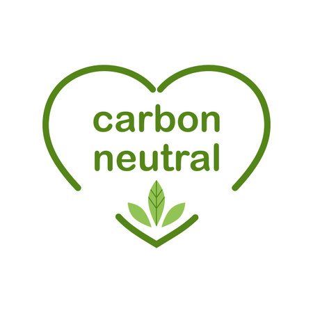 Carbon neutral icon stamp, heartのイラスト素材