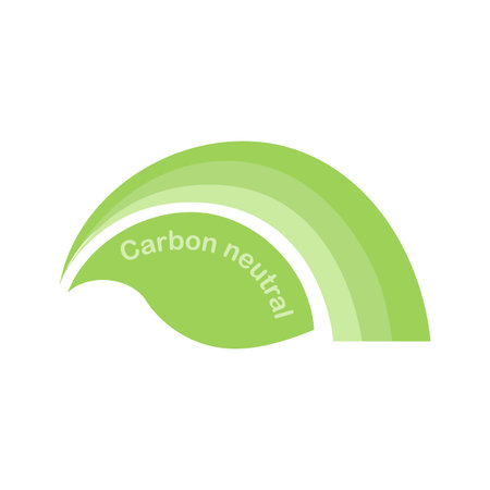 Carbon neutral label, signのイラスト素材