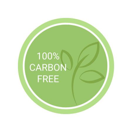 Carbon free, labelのイラスト素材