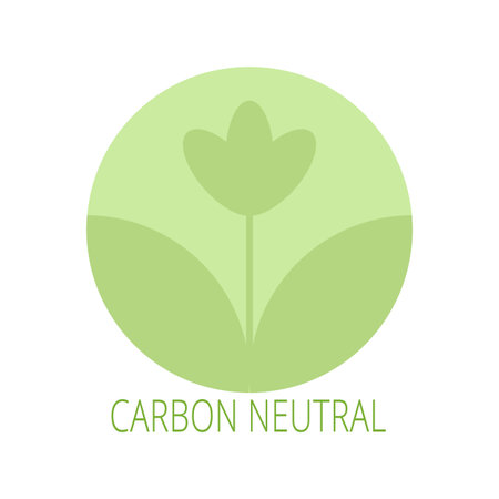 Carbon neutral label, signのイラスト素材