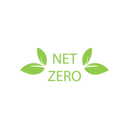 Net zero, CO2 neutral green icon. Eco friendly isolated sign. Vectorのイラスト素材
