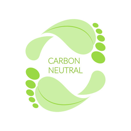 Carbon Footprints. Eco friendly vector icon design. Carbon neutral. Vectorのイラスト素材