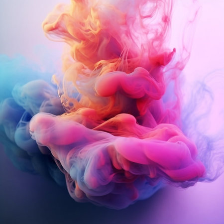 Abstract smoky pink and blue background. Liquid 3 textures, generated aiの素材
