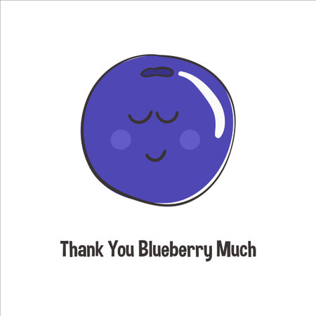 Thanksgiving card thank you blueberry very muchのイラスト素材