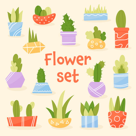 Home flowers in a pot vector on white backgroundのイラスト素材