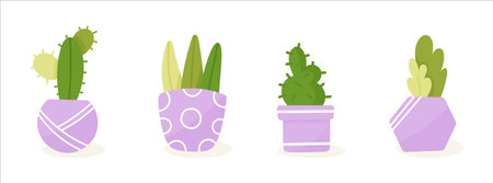 Home flowers in a pot vector on white backgroundのイラスト素材