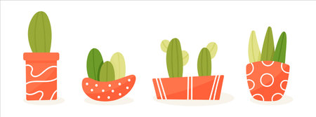Home flowers in a pot vector on white backgroundのイラスト素材