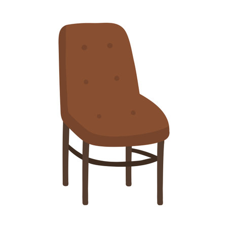 Cozy brown Scandinavian armchair with boho buttonsのイラスト素材