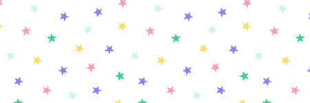 Baby cute seamless pattern with space elements on white background. Hand drawn flat cartoon style. Vector illustrationのイラスト素材
