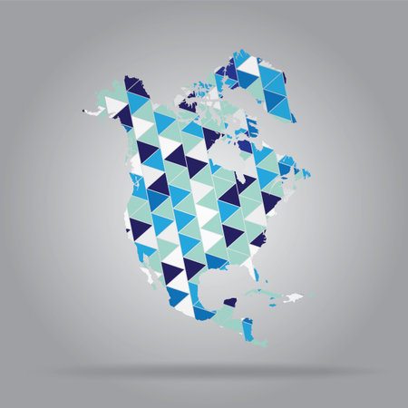 Map of North America from triangles.のイラスト素材