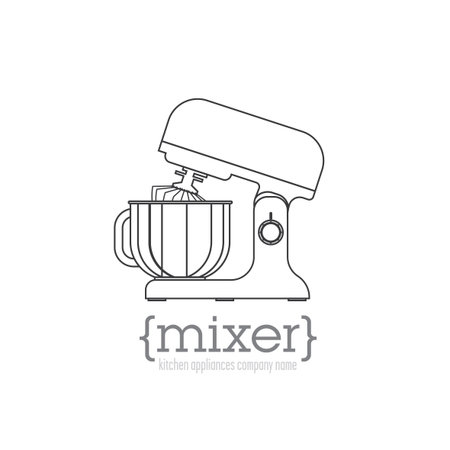 Page template with a logo kitchen appliances. Mixer toaster with space for company name.のイラスト素材