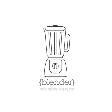 Page template with a logo kitchen appliances. Logo blender with space for company name.のイラスト素材