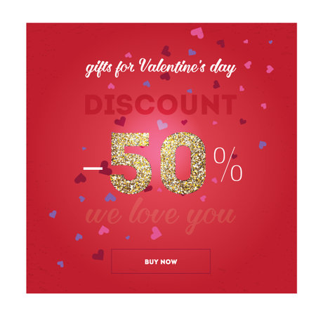 Modern flyer with text happy valentines day.のイラスト素材