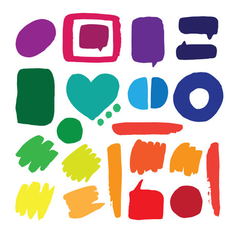 Doodle set of speech bubbleのイラスト素材