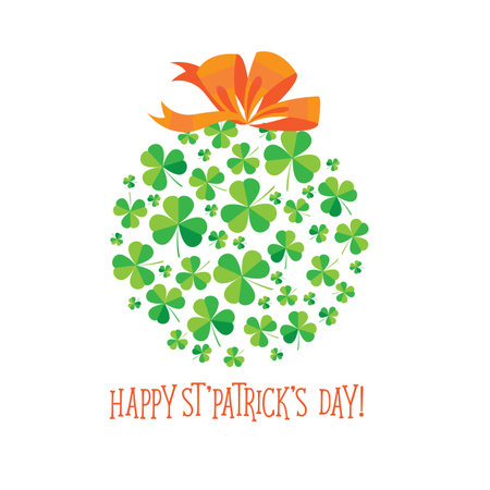 Happy Saint Patricks Day scatter shamrock card.のイラスト素材
