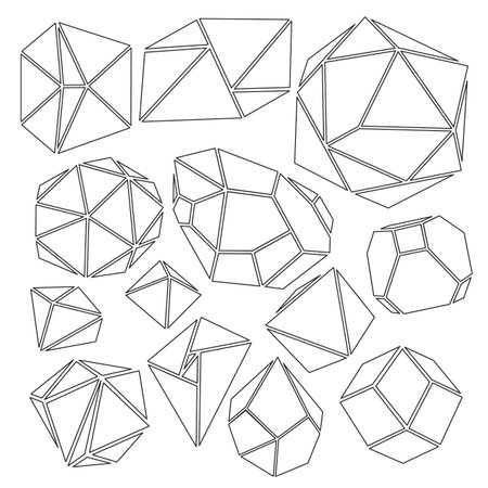 Freehand drawing geometry group with frame.のイラスト素材