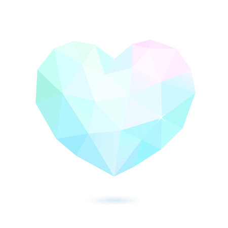 Geometric icy heart in style origami. Vectorのイラスト素材