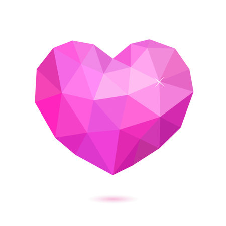 Geometric heart in style origamiのイラスト素材