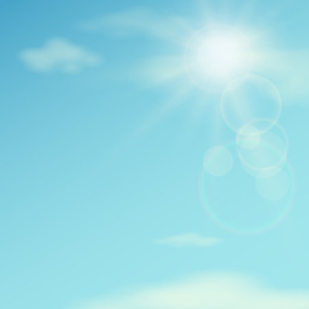 Warm summer sky, background illustrationのイラスト素材