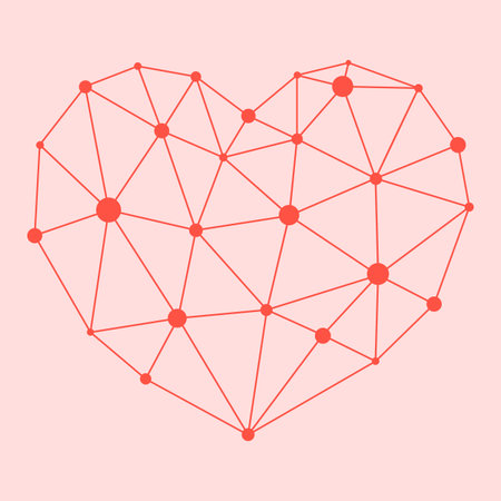 Heart of atom, symbol of love, health, vectorのイラスト素材