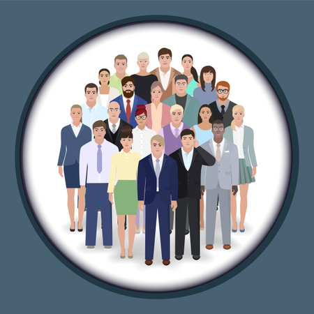 Team of people in costume, work, vector illustrationのイラスト素材