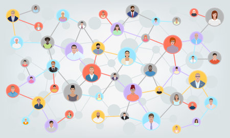 Communication of different people, vector illustrationのイラスト素材