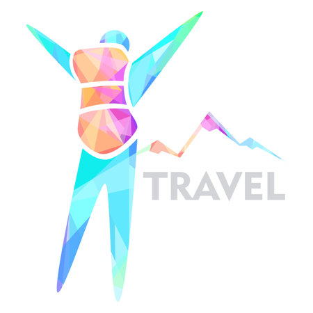 Rock climber mountain logo vector illustration on white background.のイラスト素材