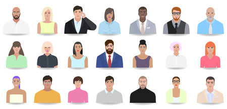 Business portraits  people, vector illustration