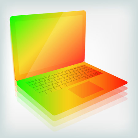Colorful bright laptop vector illustrationのイラスト素材