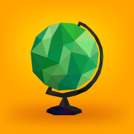 Watermelon globe, faceted styling, vector illustrationのイラスト素材