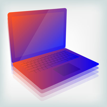 Colorful laptop vector illustrationのイラスト素材