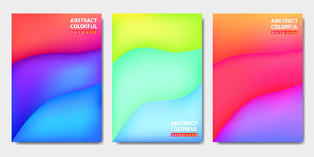 Three abstract background, waves volume, vector illustrationのイラスト素材