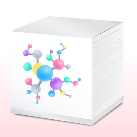 Jar with cream packaging, peptide compounds, vector illustrationのイラスト素材