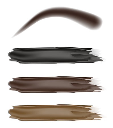 Eyebrow paint, mascara, different colors, vector illustrationのイラスト素材