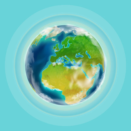 Globe planet, three-dimensional realistic, vector illustrationのイラスト素材