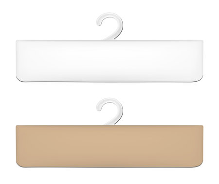 Realistic white paper packaging box with hanger.のイラスト素材