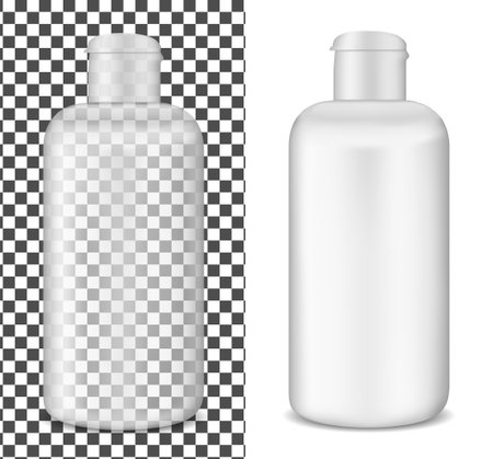 Plastic transparent lotion bottle. Packaging for cosmeticsのイラスト素材