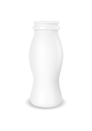 White empty plastic bottle for yogurt.のイラスト素材