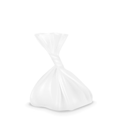 White plastic bag. Packaging for bread, coffee, sweets, cookies and gift.のイラスト素材