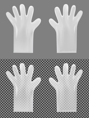 Disposable transparent plastic gloves.のイラスト素材
