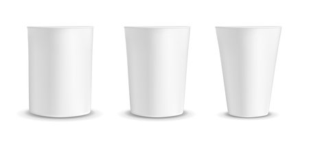 White container for ice cream or fast food, Packaging for popcorn and snack.のイラスト素材