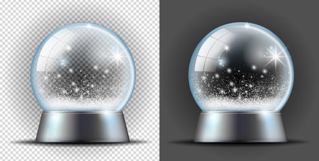 Realistic transarent snow ball.のイラスト素材