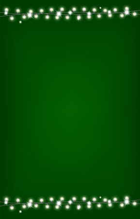 Christmas garland on green background.のイラスト素材