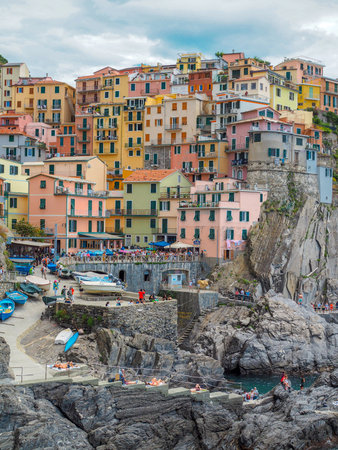Beautiful view of Cinque Terre, Liguria, Italyのeditorial素材
