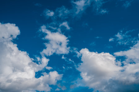 Blue sky and clouds with copy spaceの写真素材